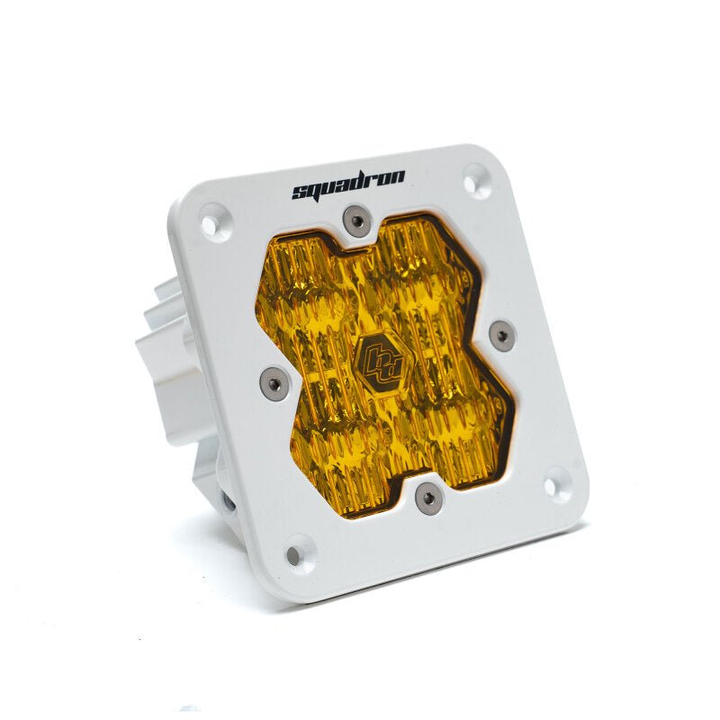 Baja Designs Squadron 2.0 Sport LED Wide Cornering (Flush Mount) - Baja Amber w/White Housing - Light Bars & Cubes - Baja Designs