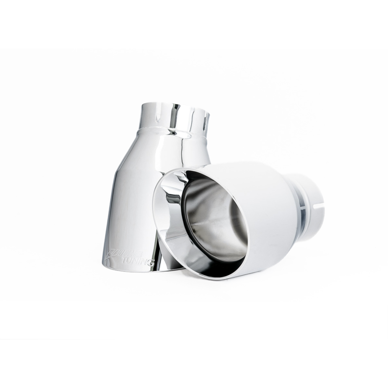 AWE Tuning Audi B9 A4 Track Edition Exhaust Dual Outlet - Chrome Silver Tips (Includes DP)