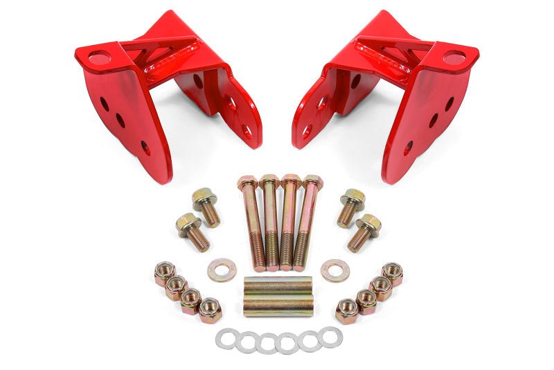 BMR 64-72 Chevy Chevelle Rear Control Arm Relocation Brackets - Red-Suspension Arms & Components-BMR Suspension