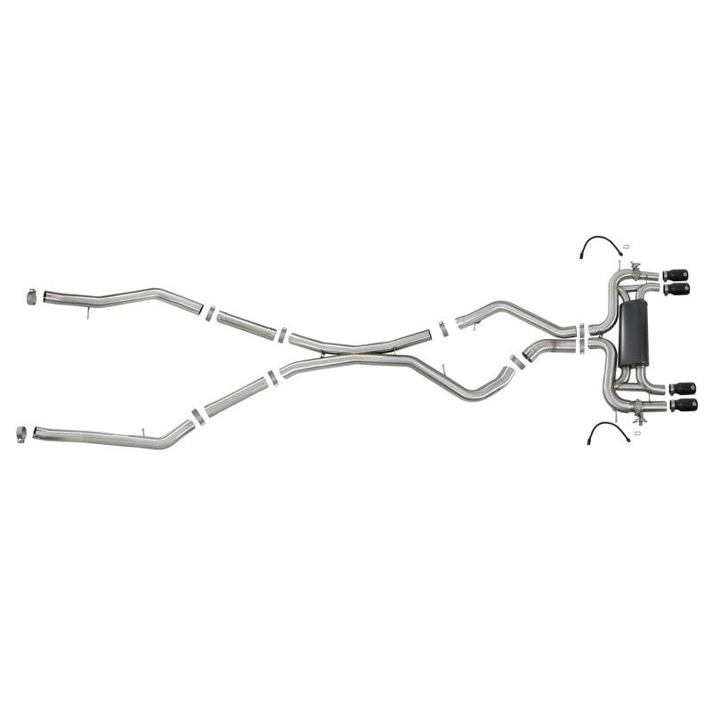 aFe MACH Force-Xp 3.5in. 304 SS C/B Exhaust System 15-18 BMW X5 M (F85) V8-4.4L (tt) - Black Tip