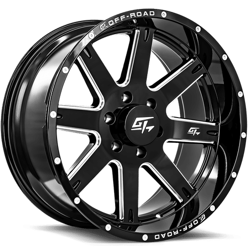 GT Off-Road Invasion Gloss Black Milled Gloss Black Milled 17x9 +12 8x180mm 125.2mm