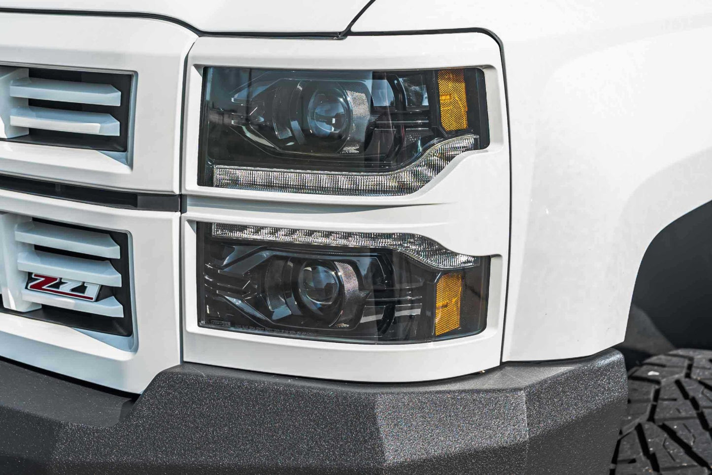 Chevrolet Silverado 1500 (14 - 15): Morimoto XB LED Headlights - Headlight Trim - Morimoto XB LED Headlights