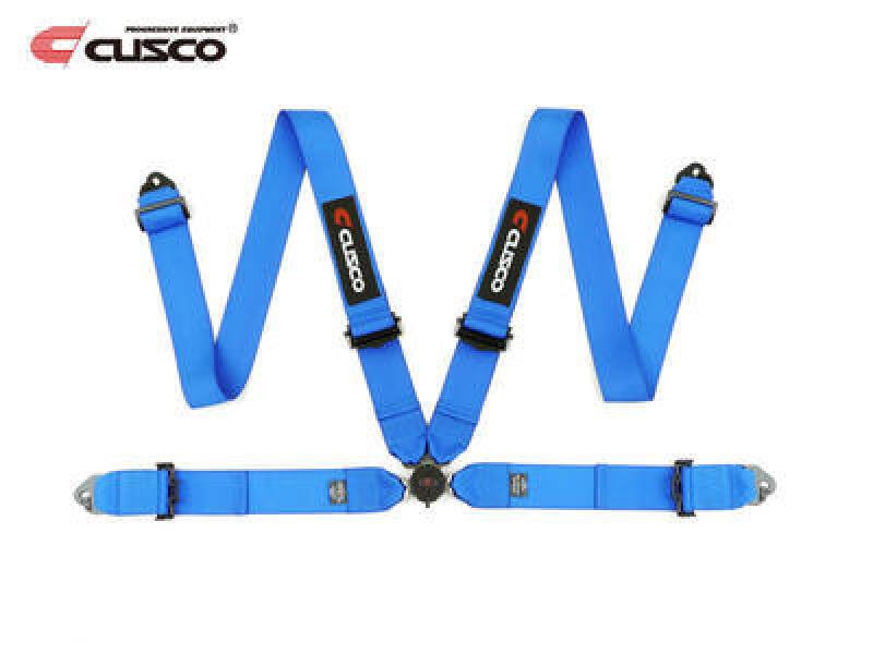 Cusco Universal 4 Point 3in Width Racing Harnesses - Blue-Seat Belts & Harnesses-Cusco