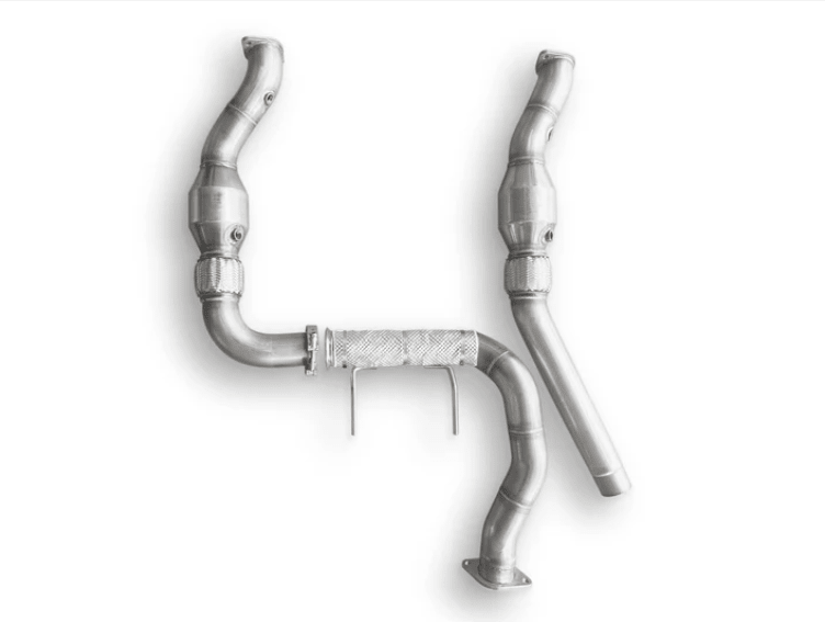 CV Fabrication 17 - 20 Ford F - 150 Raptor 3.5L EcoBoost FFR1720CDP - 1 Stainless Steel Downpipes w/ Built - In Turbo Adapters - Downpipes - CV Fabrication