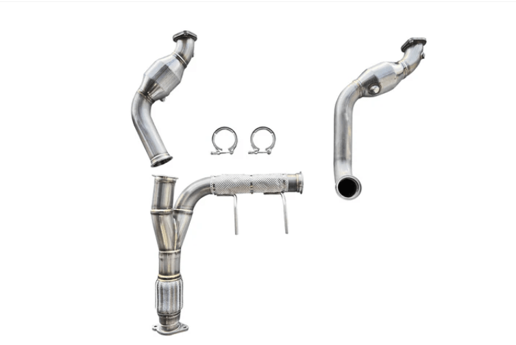 CV Fabrication 21 - 24 Ford Bronco 2.7L 27BRCDP - 1 Stainless Steel Catted Downpipes - Downpipes - CV Fabrication