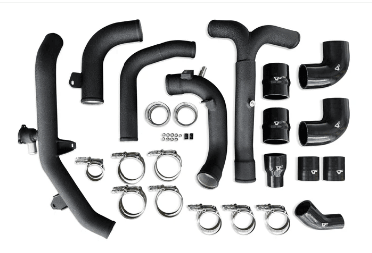 CV Fabrication 21 - 24 Ford Bronco 2.7L 300AIC - 3 Aluminum Intercooler Hot - Side + Cold - Side Piping Kit - Intercooler Pipe Kits - CV Fabrication