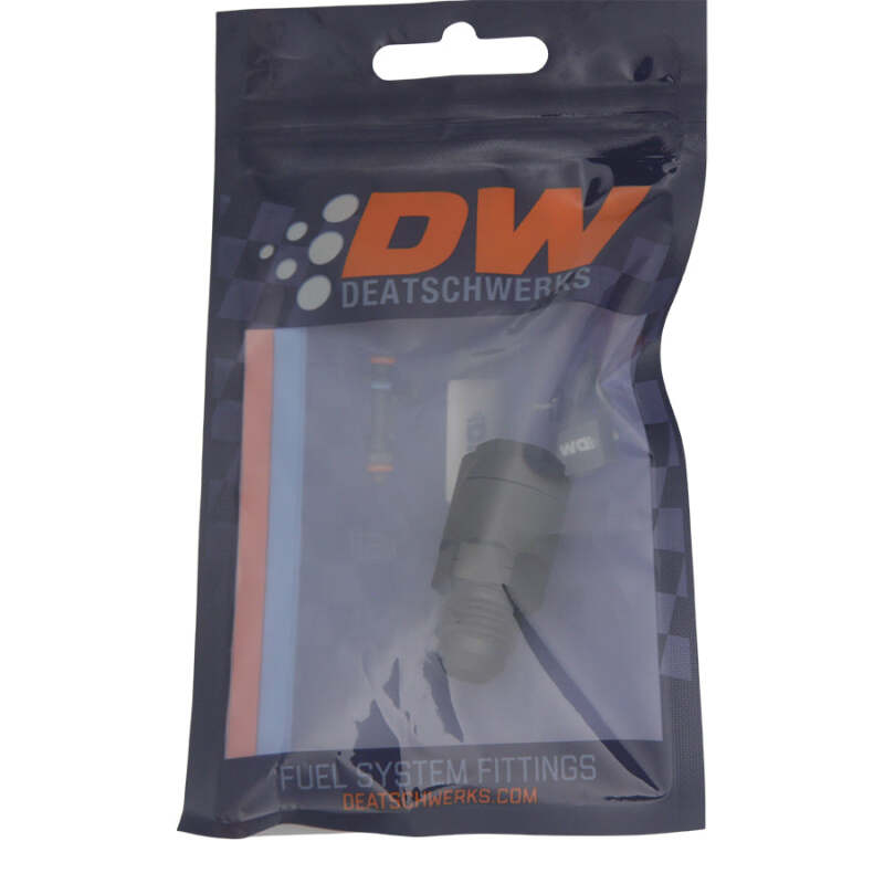 DeatschWerks 6AN Male Flare to 5/16in Female EFI Quick Connect Adapter - Anodized Matte Black-Fuel Components Misc-DeatschWerks