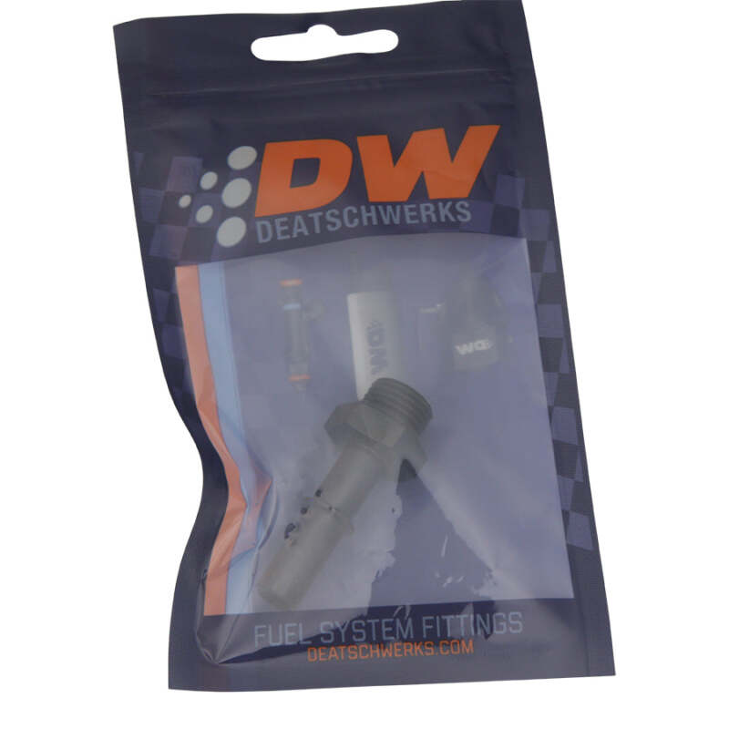DeatschWerks 6AN ORB Male to 3/8in Male EFI Quick Connect Adapter - Anodized Matte Black-Fuel Components Misc-DeatschWerks