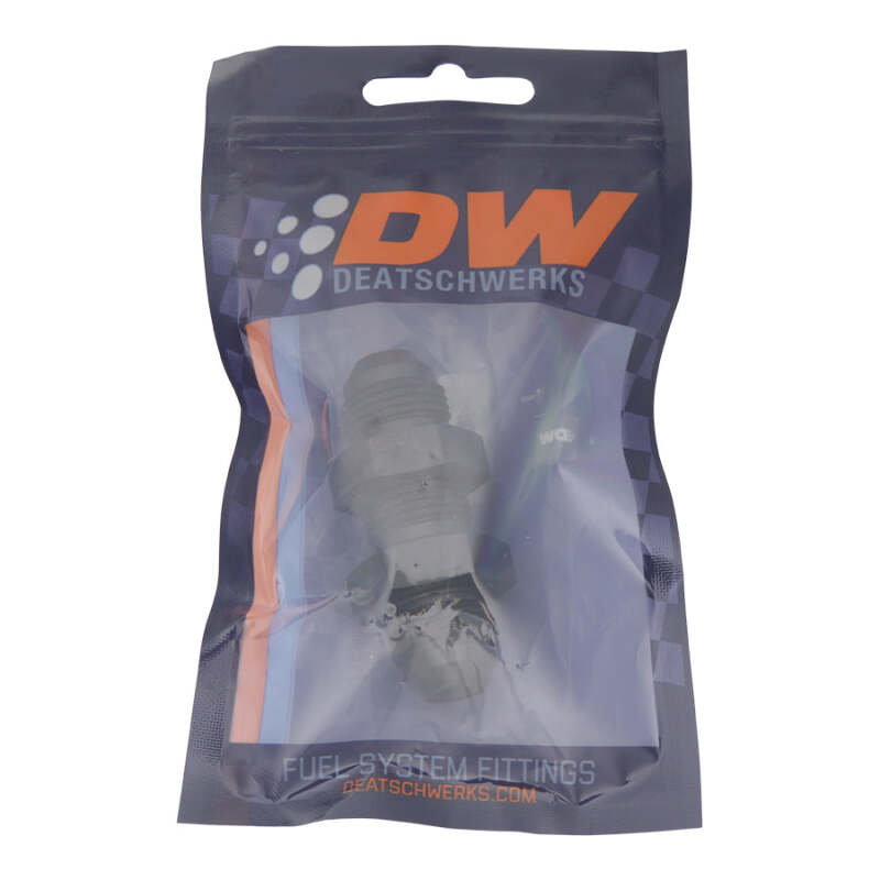 DeatschWerks 8AN Male Flare to 8AN Male Flare Bulkhead Adapter (Incl Nut) - Anodized Matte Black-Fittings-DeatschWerks