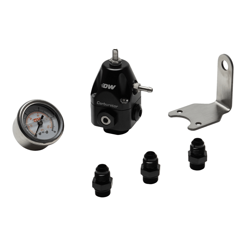DeatschWerks DWR550C Adjustable Carburetor Regulator w/ 6AN Fittings and Gauge-Fuel Pressure Regulators-DeatschWerks