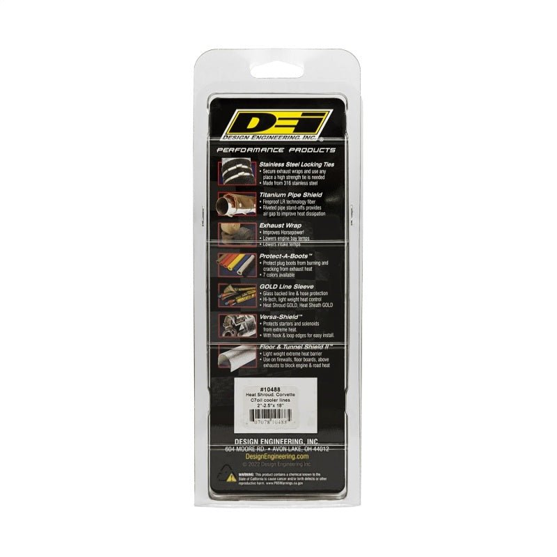 DEI Corvette C7 Oil Cooler Line Sleeves 2in - 2-1/2in x 18in Heat Shroud-Thermal Wrap-DEI