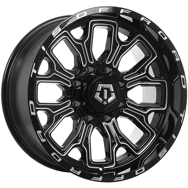 TIS Wheels 560 Gloss Black - Milled Edge 20x10 -25 8x165.1mm 125.2mm