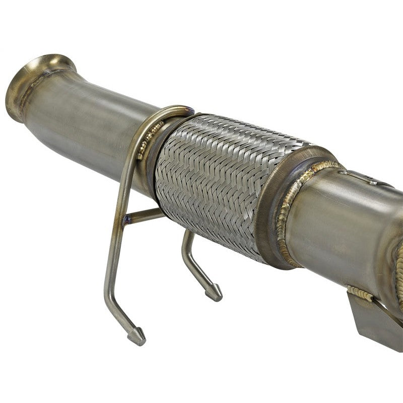 aFe Twisted Steel 3in. 304 SS Catted Series Downpipe 16-18 Ford Focus RS I4-2.3L (t)