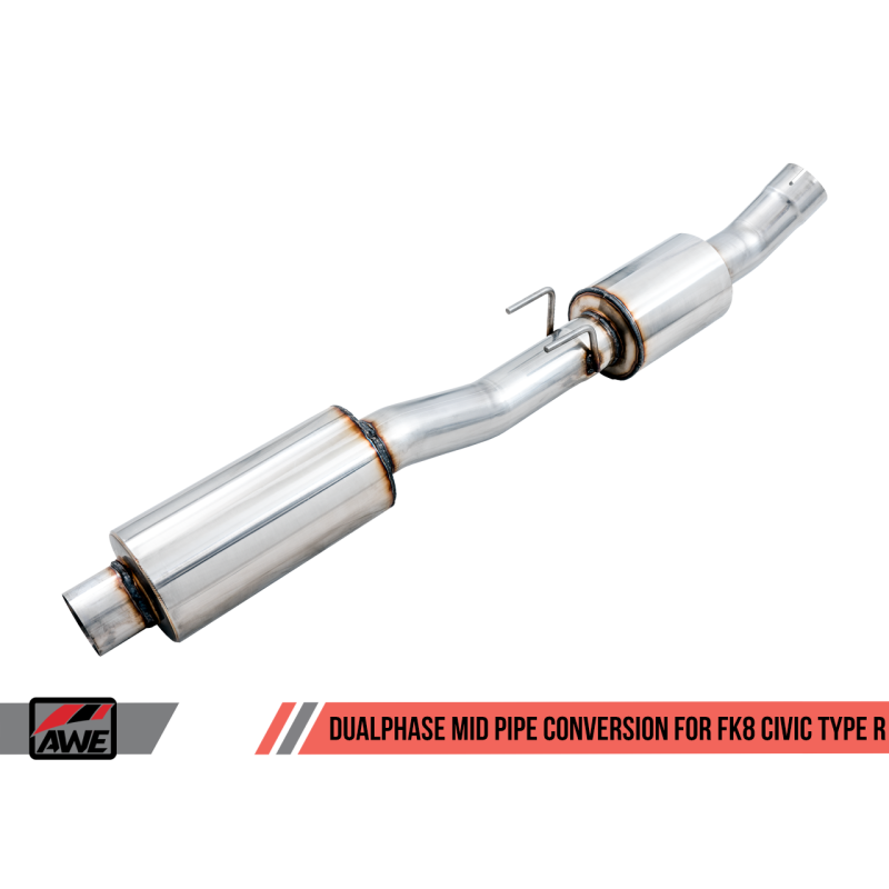 AWE Tuning 2017+ Honda Civic Type R Touring Edition Exhaust w/Front & Mid Pipes - Chrome Silver Tips