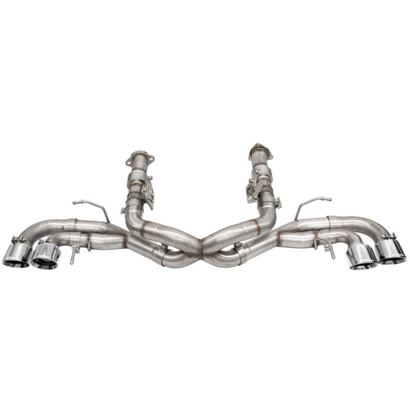Corsa 2020 Corvette C8 3in Xtreme Cat-Back Exhaust 4.5in Pol Quad Tips - Integrates stock AFM Valve