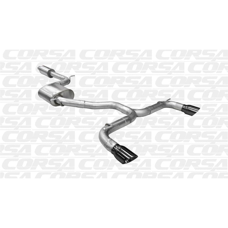 Corsa 14-15 Volkswagen GTI Mk7 Black Sport 3.0in Cat-Back Dual Rear Exit with Single Pro-Series Tips