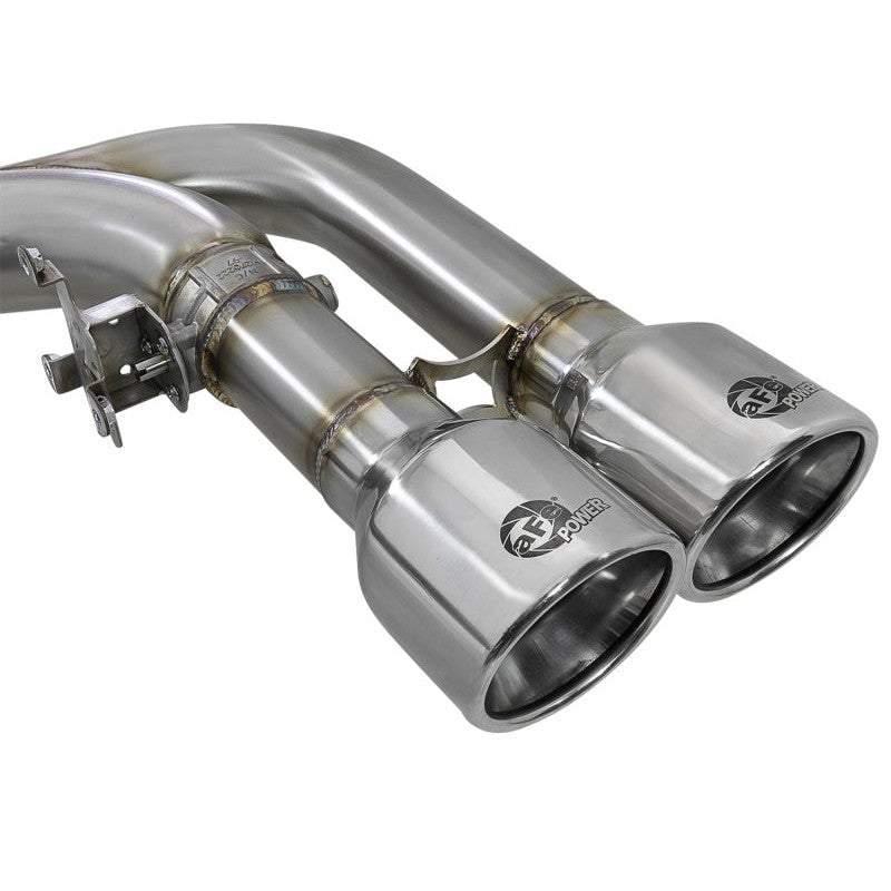 aFe MACH Force-Xp 3.5in. 304 SS C/B Exhaust w/o Muffler 15-18 BMW X5 M V8-4.4L (tt) - Polished Tip