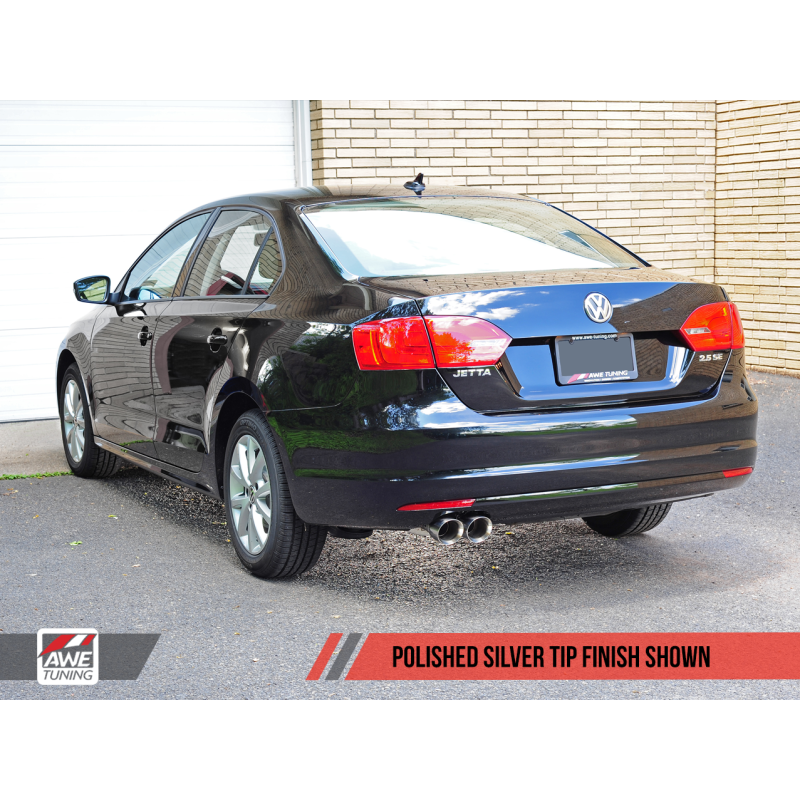 AWE Tuning Mk6 Jetta 2.5L Track Edition Exhaust - Polished Silver Tips