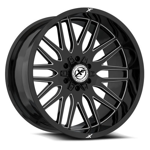 XF OFFROAD XF-240 - Gloss Black Milled 24x12 ET-44 8x165.1/8x180