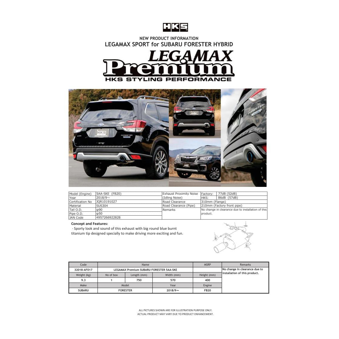 HKS Legamax Premium Exhaust System - Subaru Forester