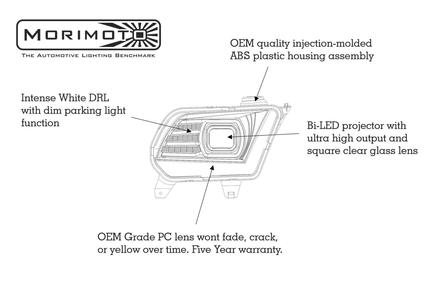 Ford Mustang (10 - 12): Morimoto XB LED Headlights - Headlights - Morimoto XB LED Headlights