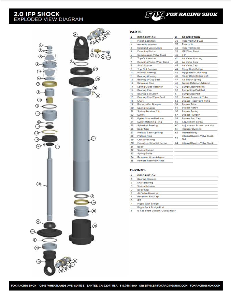 Fox (T) Reducer Com 10 Spherical 1.250 x Dia. 0.500 O-Ring Seal Stainless Steel-Hardware - Singles-FOX