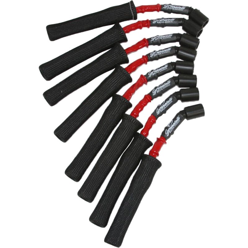 Granatelli 99 - 23 GM LS2/LS3/LSA/LS7/LS9 Hi - Perf Coil - Near - Plug Wire Conn Kit w/Red Jacket/Blk Sleeve Spark Plug Wire Sets