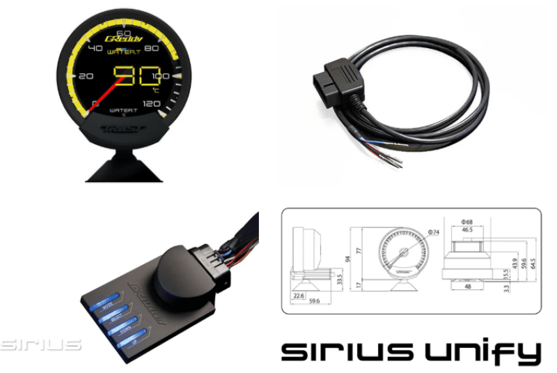 GReddy Sirius OBD Set (Water Unify) - 74mm - Gauges - GReddy