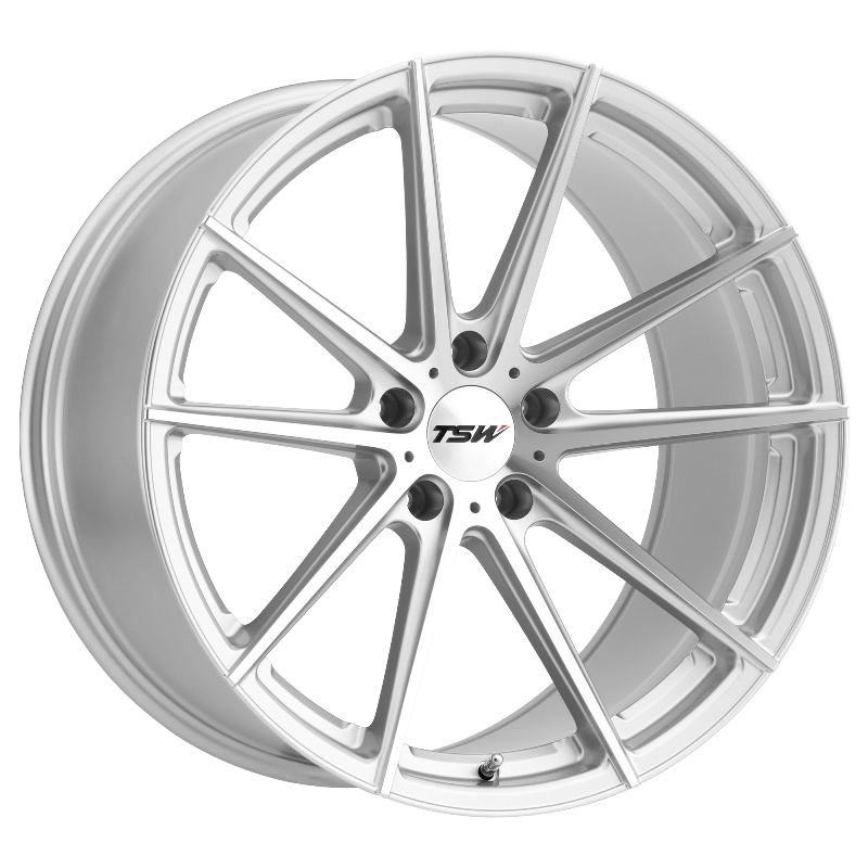 TSW BATHURST 20X10.5 5X120 ET25 76.1 SILVER W/ MIRROR CUT FACE