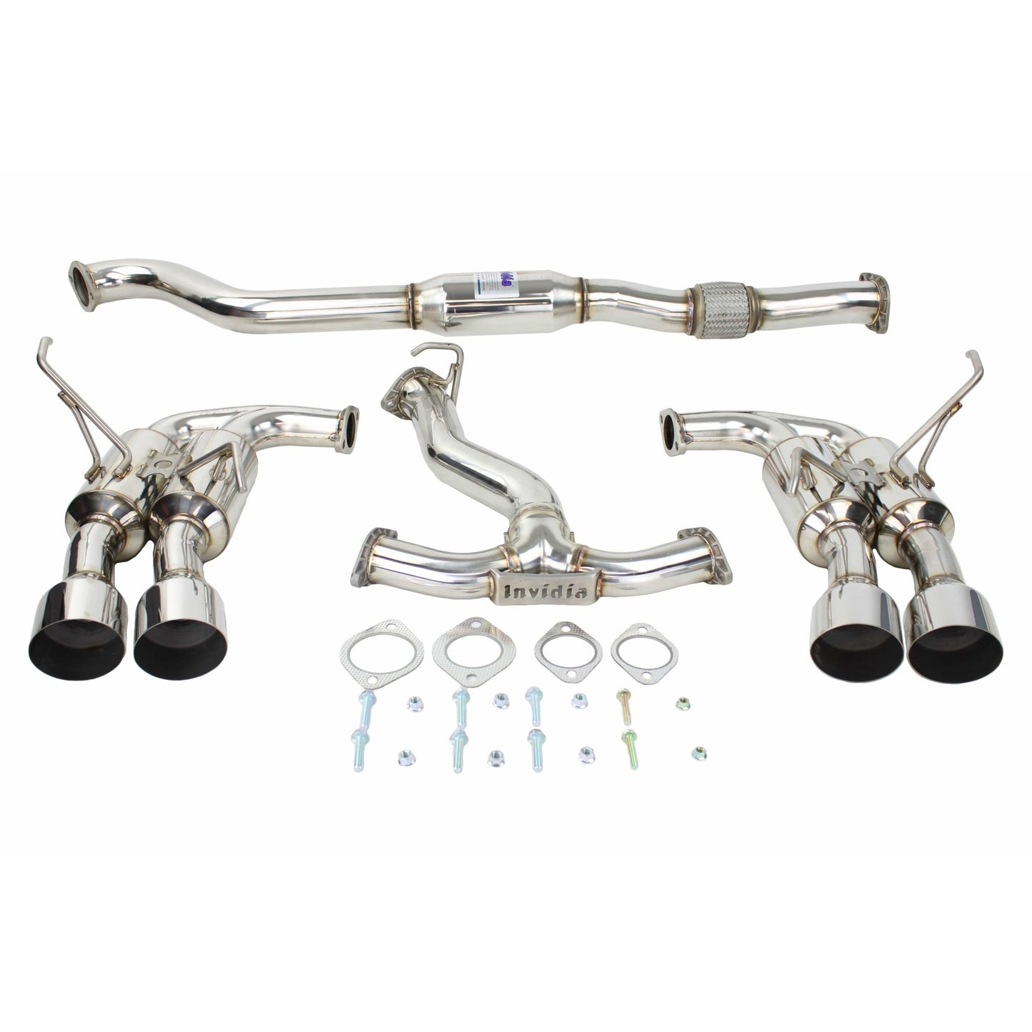 Invidia Gemini/R400 Single Layer Quad Stainless Steel Tip Cat - Back Exhaust - 2015+ Subaru WRX/STI - Catback - Invidia