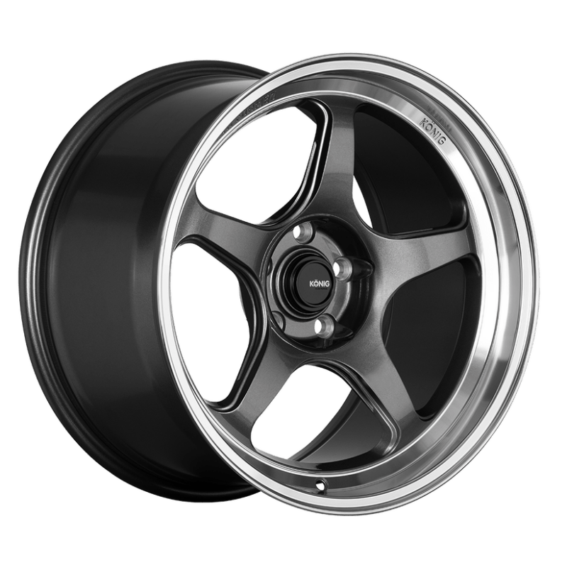 Konig Hyperspec 19x9.5A 5x114.3 ET35 Anthracite Metallic Wheel w/ Mirror Machined Lip (Knurled Bead) Wheels - Cast
