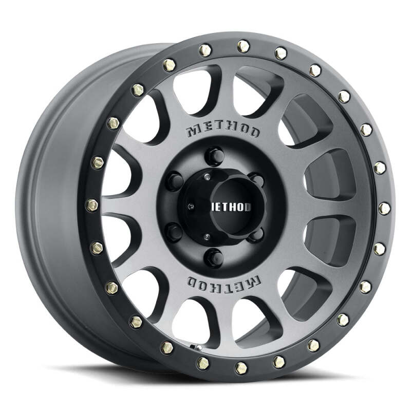 Method MR305 NV 17x8.5 / 0mm Offset / 5x5.5BP / 108mm CB / Titanium - Matte Black Lip Wheel-Wheels - Cast-Method Wheels