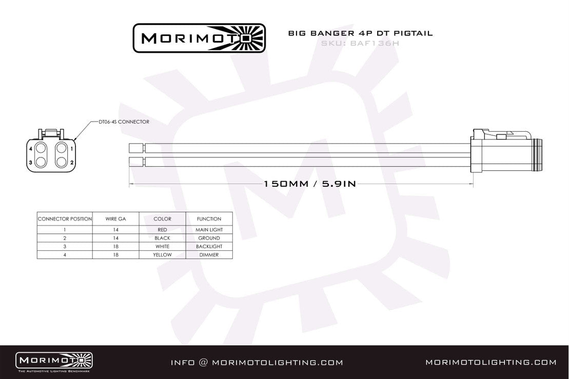Morimoto Off - Road DT - Extension Harness - Wiring - Morimoto