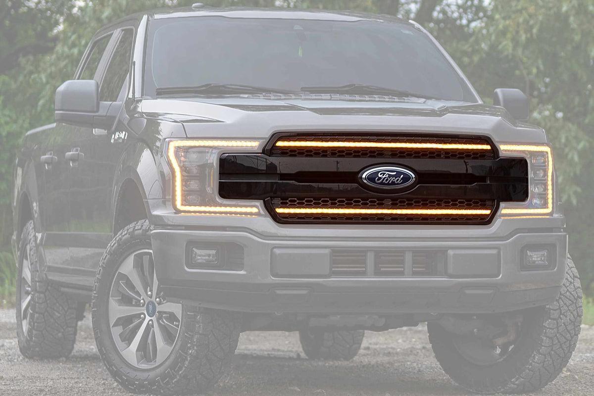 Morimoto XBG LED Grille: Ford F150 (18-20) (Paintable-Black / White DRL)