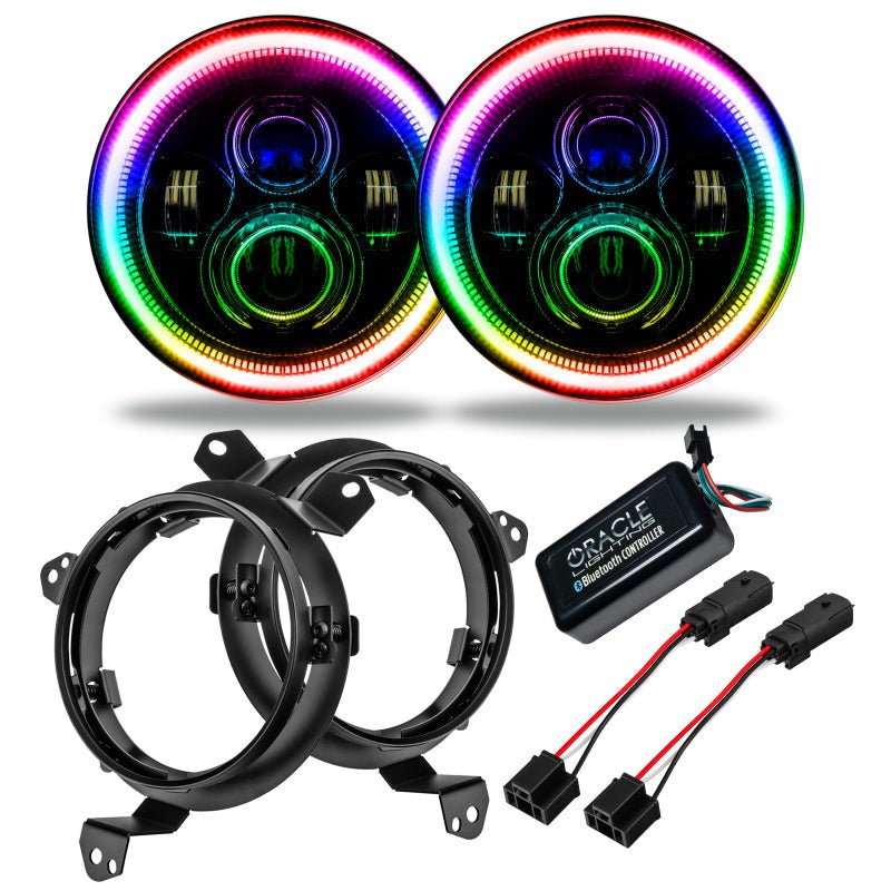 Oracle Jeep Wrangler JL/Gladiator JT 7in. High Powered LED Headlights (Pair) - Dynamic Headlights