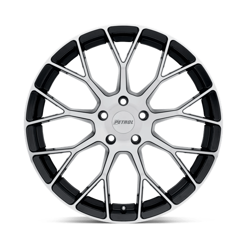 Petrol P2B Gloss Black W/ Mach Cut Face 18x8 +35 5x120mm 76.1mm