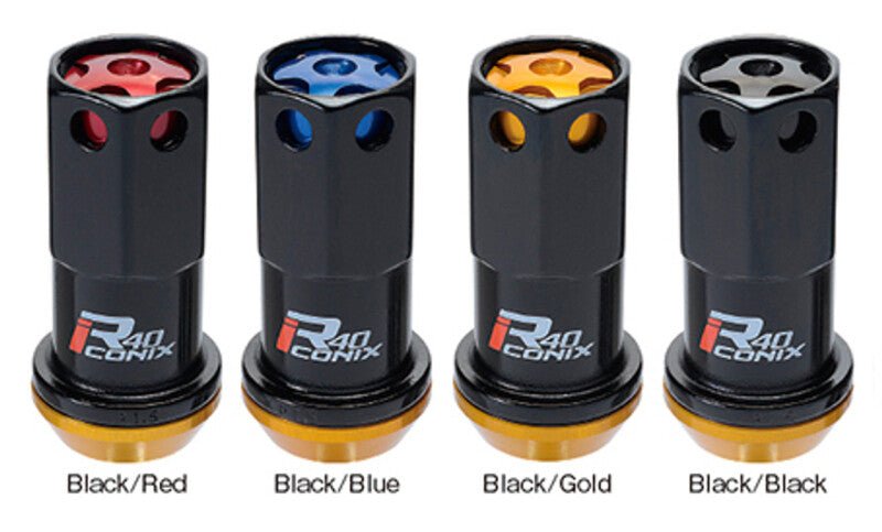 Project Kics 12X1.25 Black R40 Lug Nut - Single-Lug Nuts-Project Kics