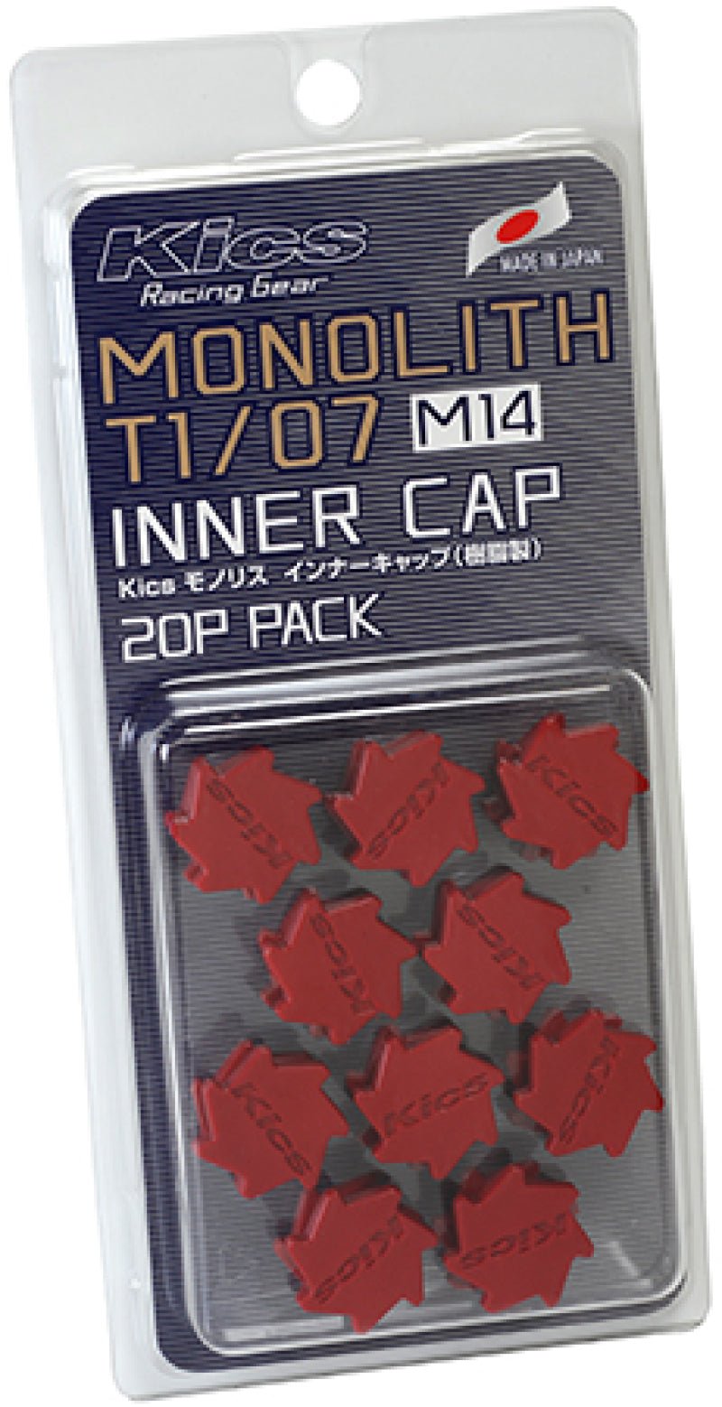 Project Kics M14 Monolith Cap - Red (Only Works For M14 Monolith Lugs) - 20 Pcs-Wheel Accessories-Project Kics