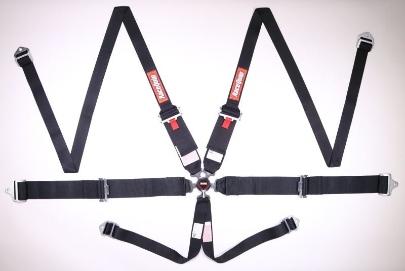 RaceQuip Black SFI CAMLOCK 6pt PU Lap HNR Seat Belt-Seat Belts & Harnesses-Racequip