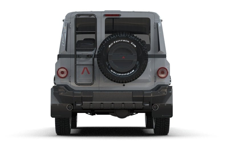 Rally Armor 23 - 25 Ineos Grenadier Black Mud Flap - Warm Grey Logo Mud Flaps