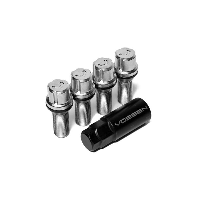 Vossen 28mm Lock Bolt - 14x1.25 - 17mm Hex - Cone Seat - Silver (Set of 4) Wheel Bolts