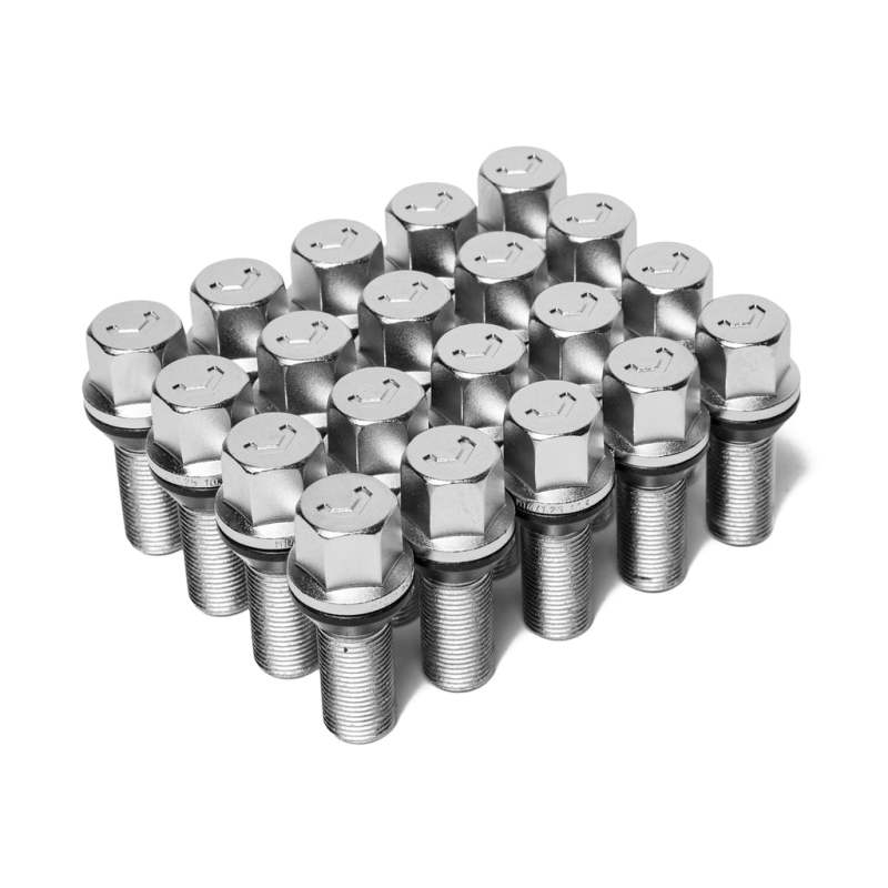 Vossen Lug Bolt - 14x1.5 - 28mm - 17mm Hex - Cone Seat - Silver (Set of 20) Wheel Bolts