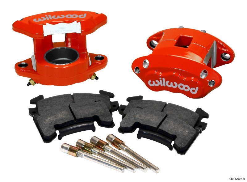 Wilwood D154 Front Caliper Kit - Red 2.50in Piston 1.04in Rotor-Big Brake Kits-Wilwood