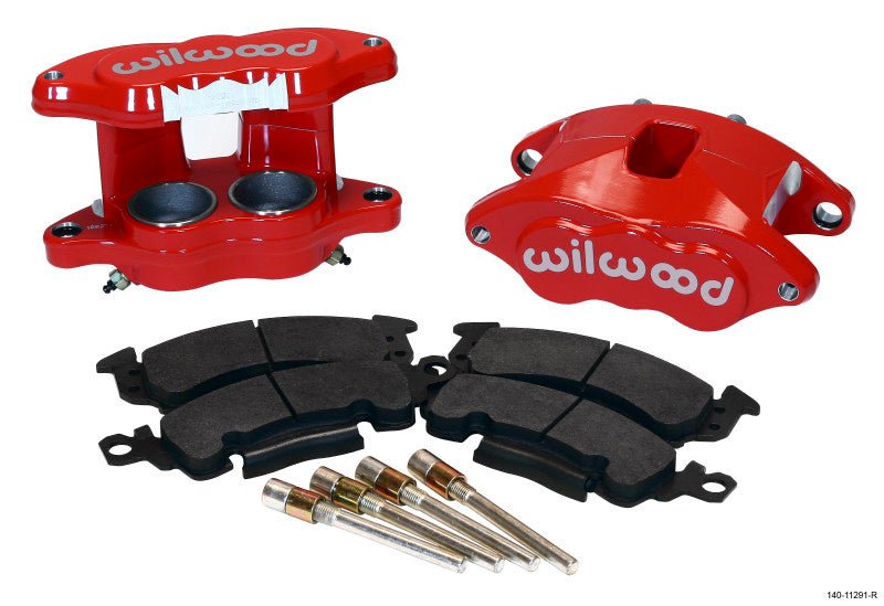 Wilwood D52 Front Caliper Kit - Red 2.00 / 2.00in Piston 1.04in Rotor-Big Brake Kits-Wilwood