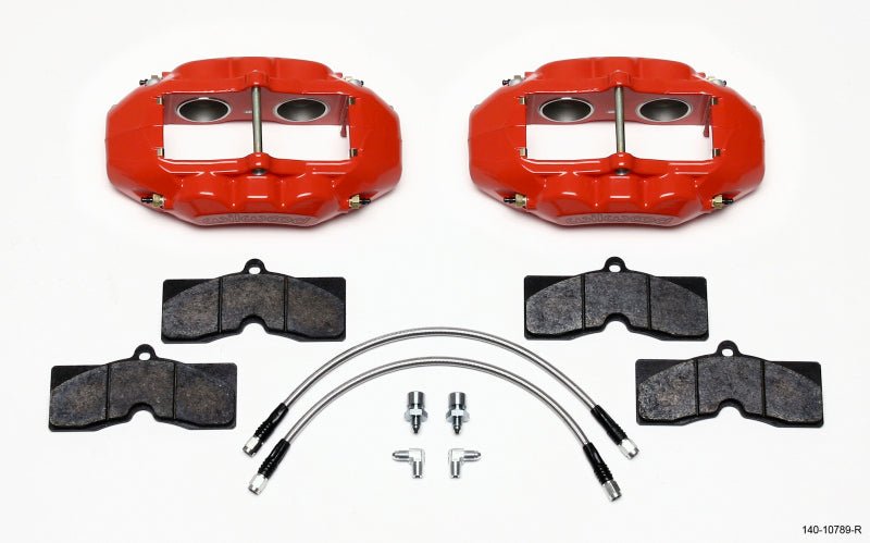 Wilwood D8-4 Front Caliper Kit Red Corvette C2 / C3 65-82-Big Brake Kits-Wilwood