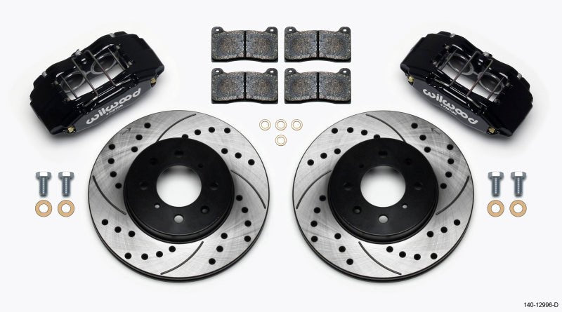 Wilwood DPHA Front Caliper & Rotor Kit Drilled Honda / Acura w/ 262mm OE Rotor-Big Brake Kits-Wilwood