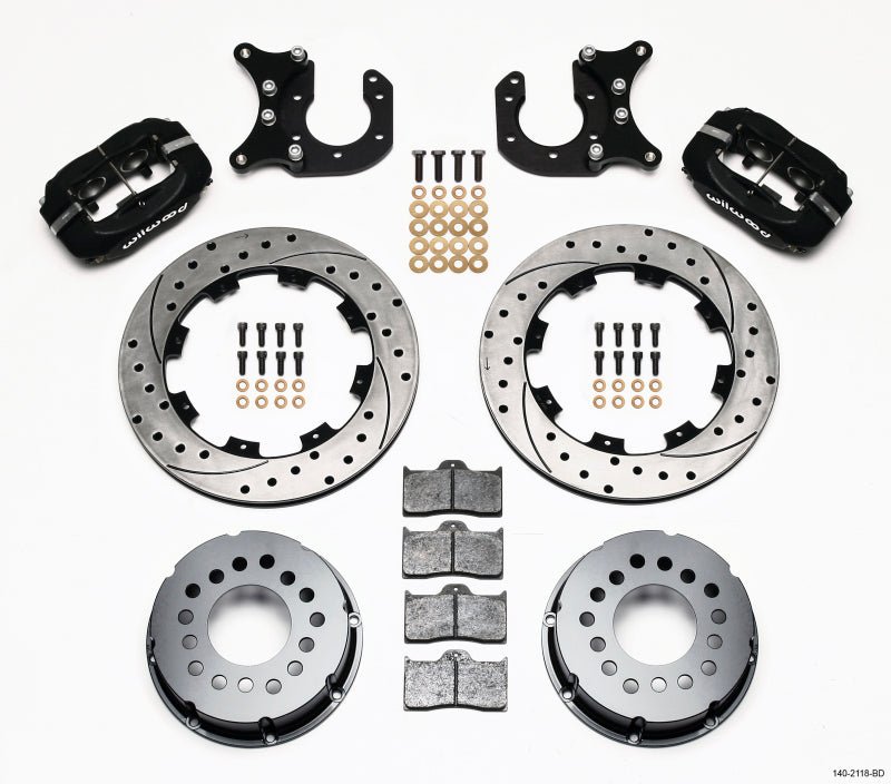 Wilwood Forged Dynalite P/S Rear Kit Drilled Rotor New Big Ford 2.50in Offset-Big Brake Kits-Wilwood