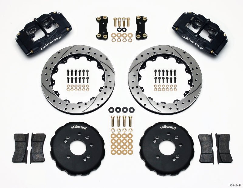 Wilwood FSLI4 Front Hat Kit 13.00in Drilled Nissan 240SX-Big Brake Kits-Wilwood