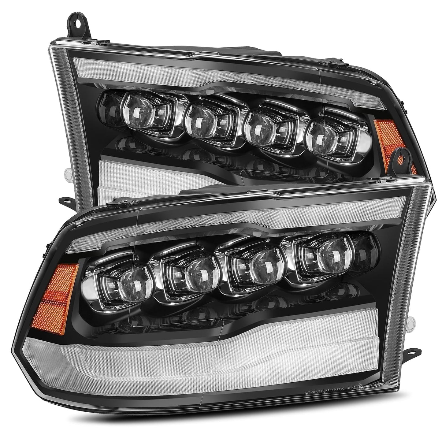 AlphaRex 2009-2018 Ram Truck NOVA-Series LED Projector Headlights Jet Black