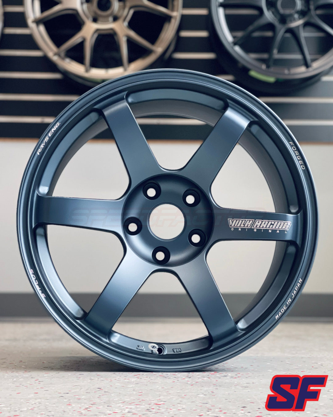 VOLK RACING TE37 SAGA S-PLUS 18x10.5 +20 5X120 MATTE BLUE GUNMETAL